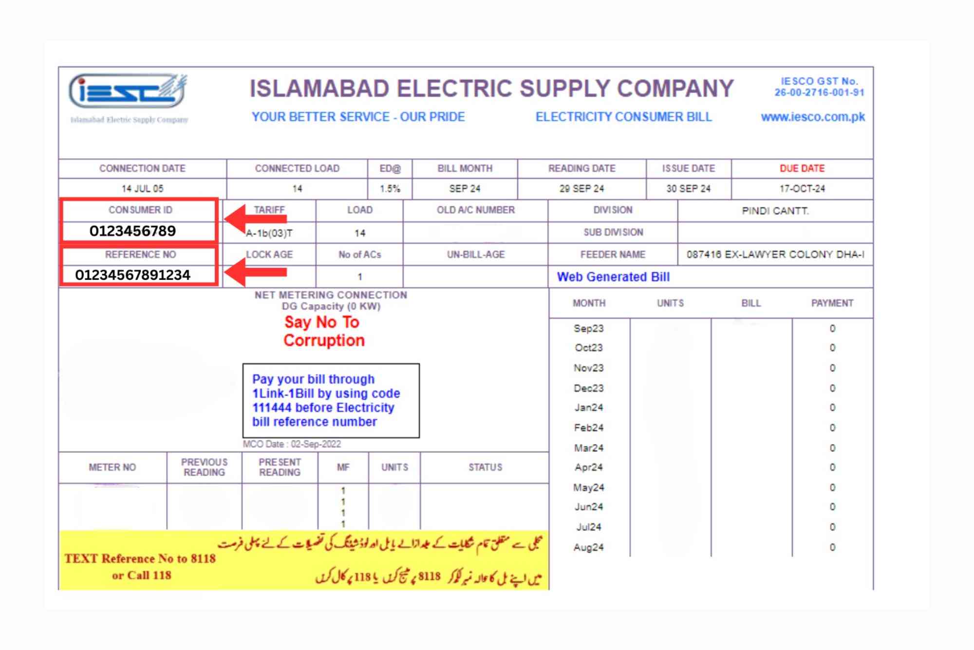 Consumer Number On Lesco Bill